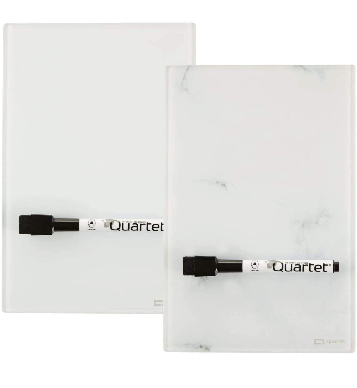 Quartet Glass Desktop Notepad, 9" x 6", Whiteboard, Dry Erase Surface, Dot/White, 2 Pack (GDP96D)