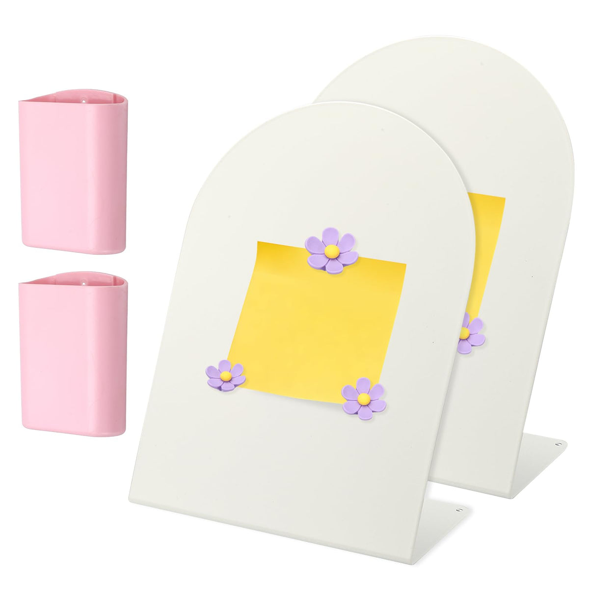 PATIKIL Magnetic Bulletin Board, W/ 3 Flower Magnets&Pen Holder