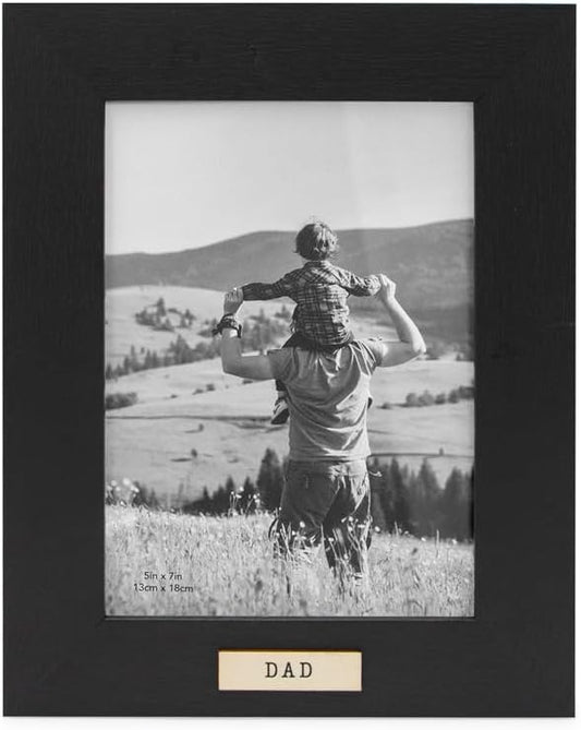 Isaac Jacobs 5x7 Wood Sentiments Dad Picture Frame Black (Vertical)