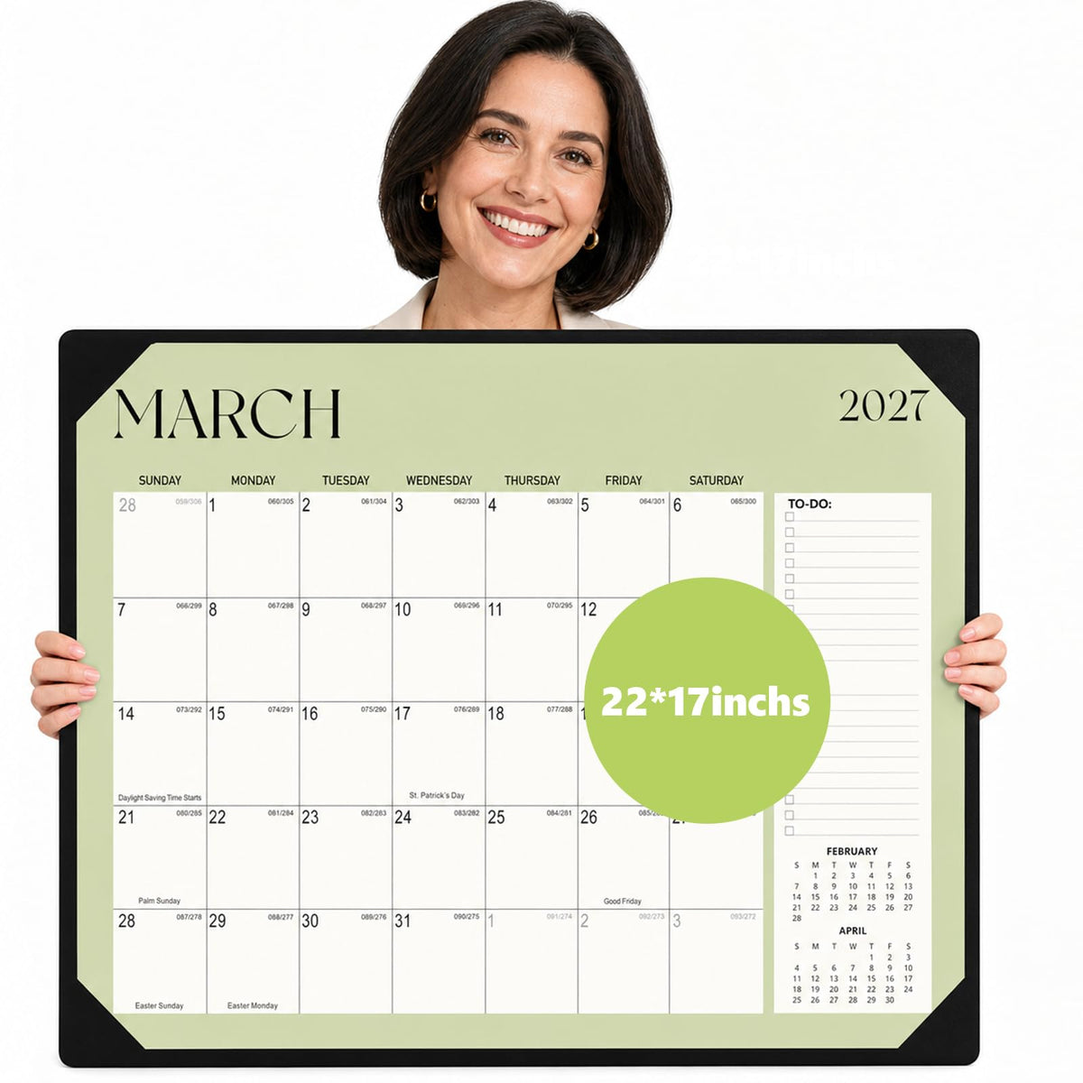 Desk Calendar 2026-2027 with Desk Mat, 18-Month Large 22" x 17" Desk Pad Calendar from Jul 2026 to Dec 2027, Seasonal Theme Desktop Monthly Calendar for Home Office School