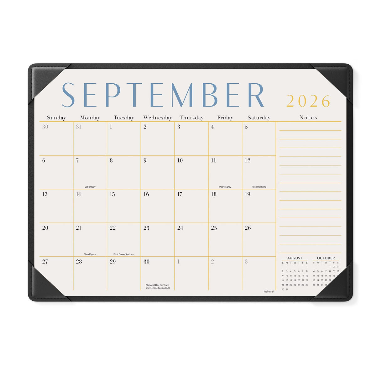 Jotsome Desk Calendar 2026-2027 with Protective Mat, Desktop Calendar