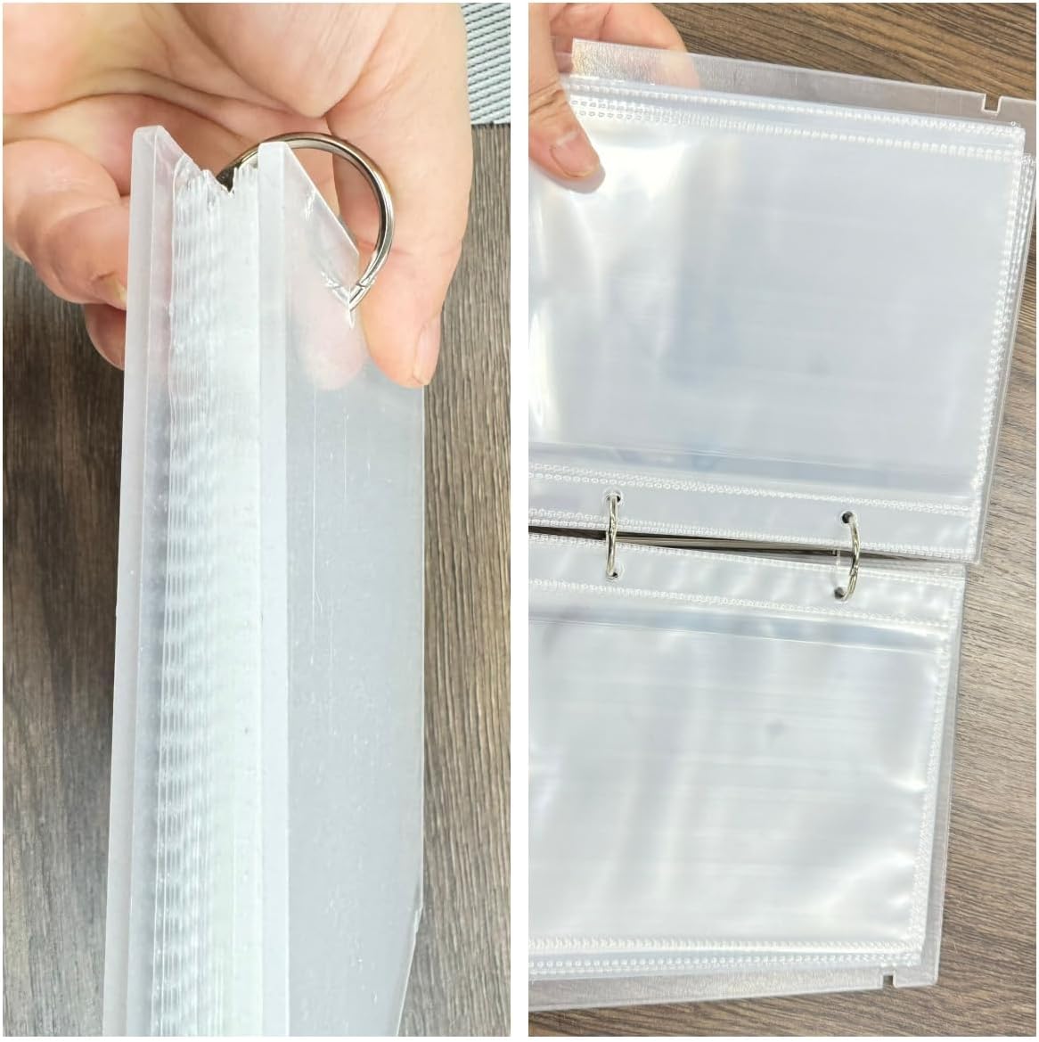 2 Sets Desktop Small Photo Album 4x6, Recipe Cards Protectors Clear
