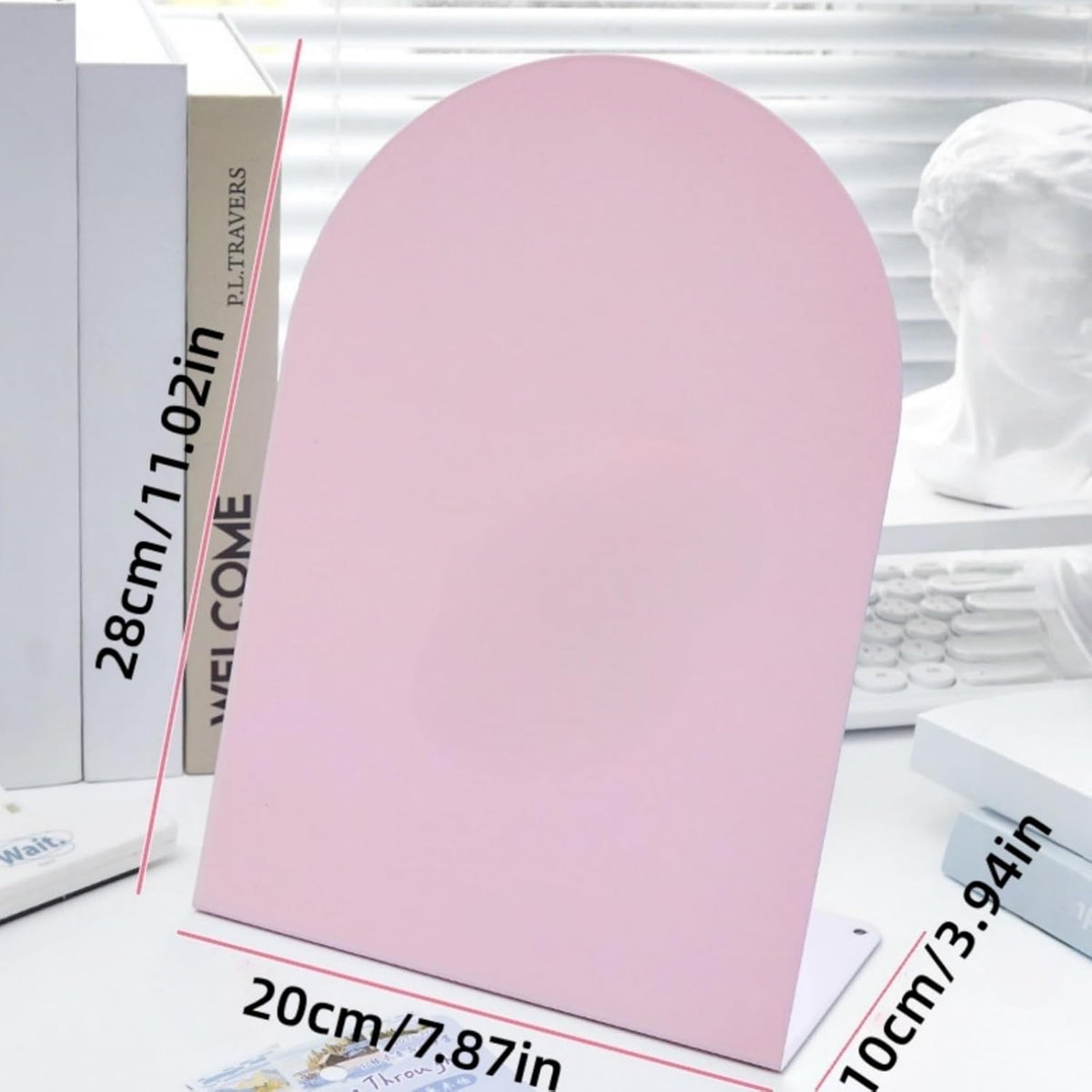 Pink Magnetic Desktop Message Board, Magnetic Display Stand, Suitable for Office Desks, Home, Kitchen Decoration Message Board, for Notes, Photos, and to-Do Lists
