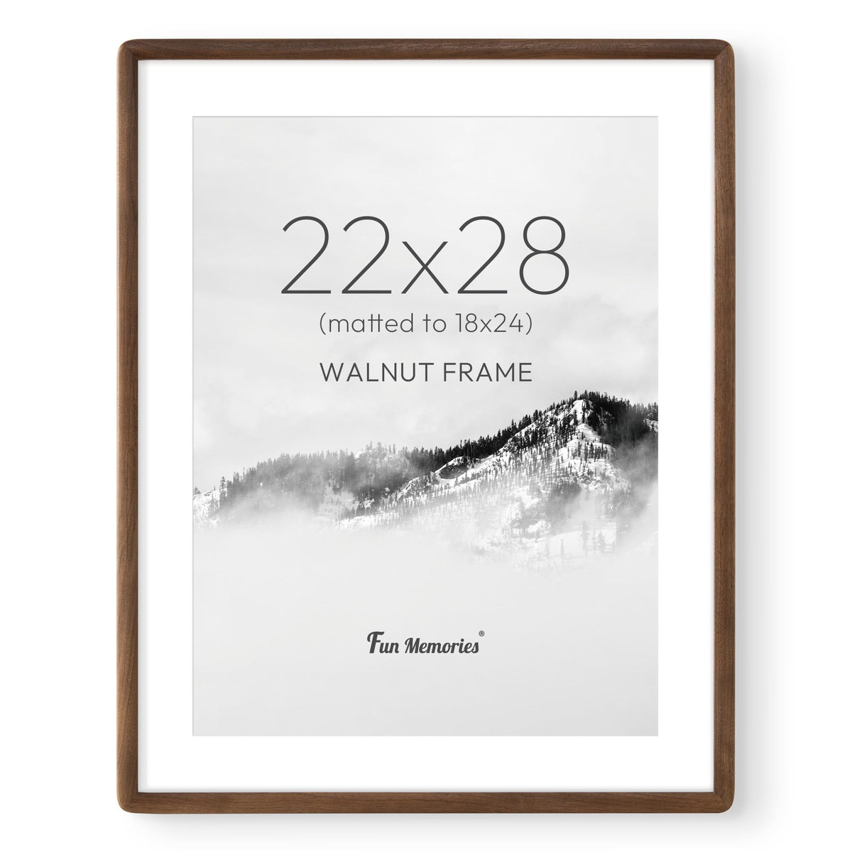 6x6 Picture Frame, USA-Sourced Walnut Wood Photo Frame with Tempered Glass, Handcrafted Rustic Farmhouse Frame for Wall & Tabletop Display, Matted to 4x4