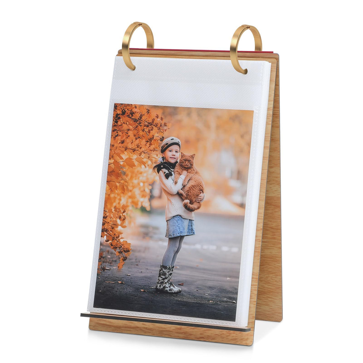 ZEEYUAN 5x7 Landscape Picture Frame for Office Desk 5x7 Flip Photo Album Horizontal Standing on Tabletop Photo Collection, Mother's Day Gift for Mom From Daughter Son