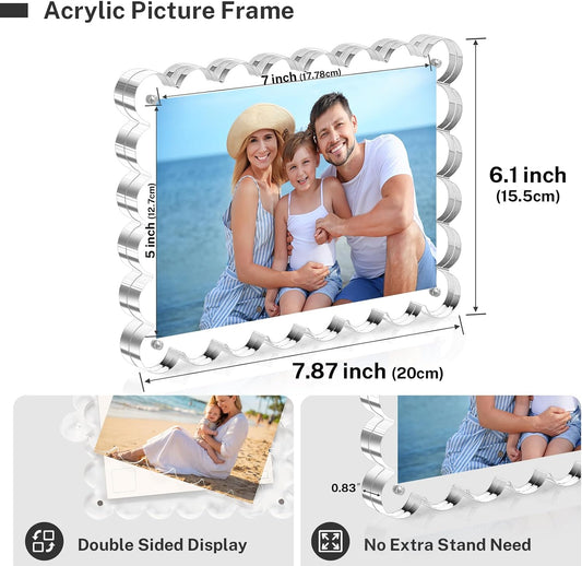 HOUSE DAY 3Pack Acrylic Picture Frame 5x7,Double Sided for Tabletop Display