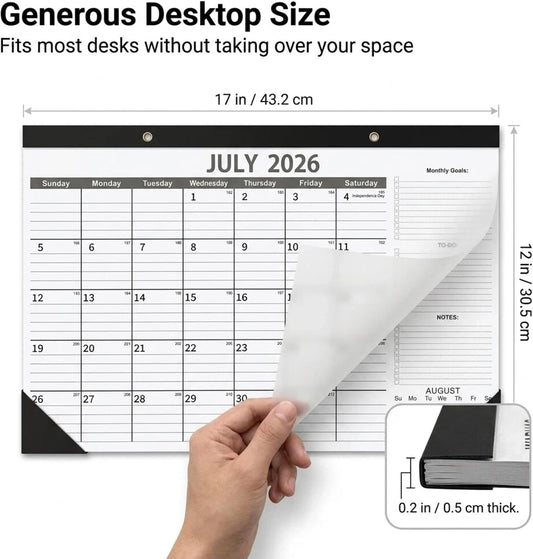 Desk Calendar 2026-2027-July 2026-Dec 2027-17" x 12"-Calendar 2026-2027