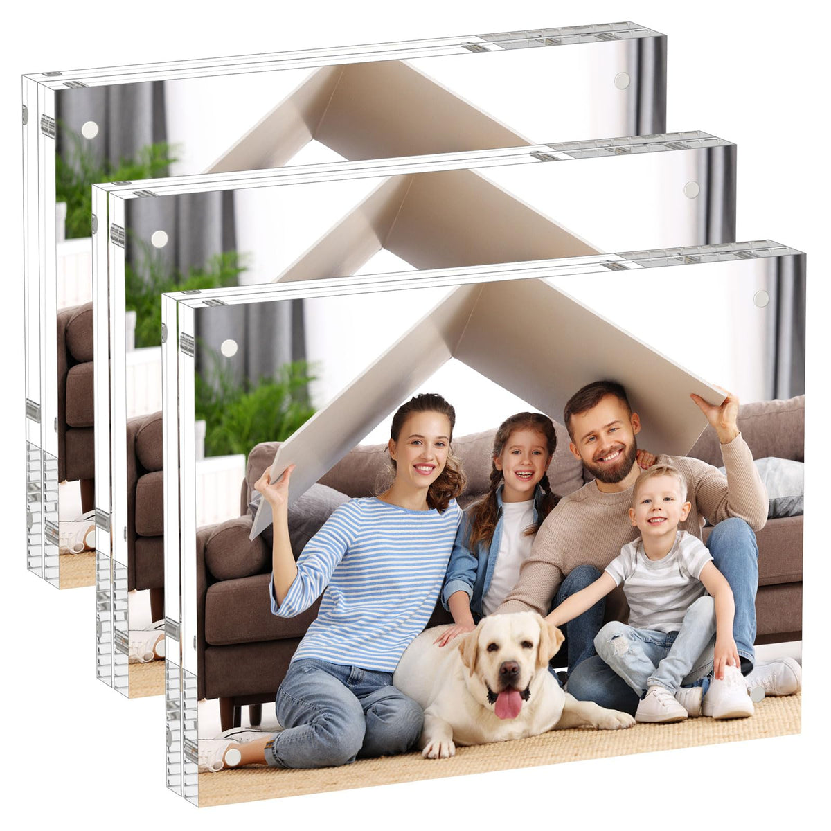 AITEE 4x6 Acrylic Picture Frames 3 Pack, Clear Picture Frames,20% Thicker