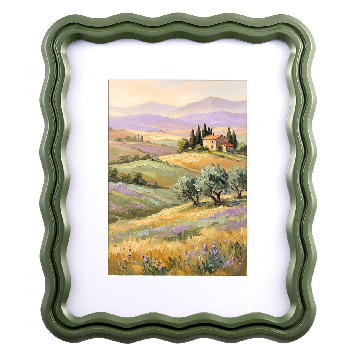 3 Pack 4 x 6 Inch Scalloped Picture Frame with Real Glass, Retro Colors