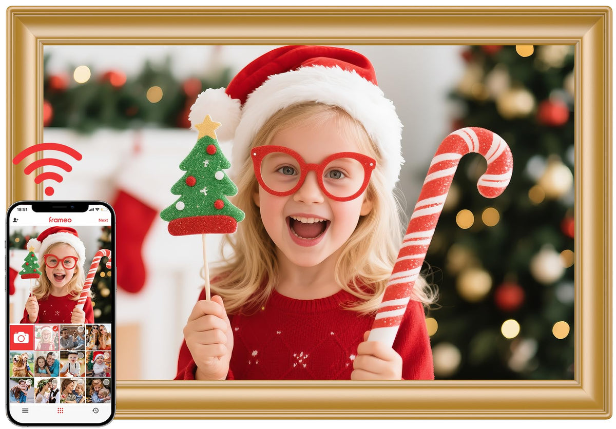 Frameo Digital Picture Frame,10.1" Electronic Photo Frames WiFi, 32GB
