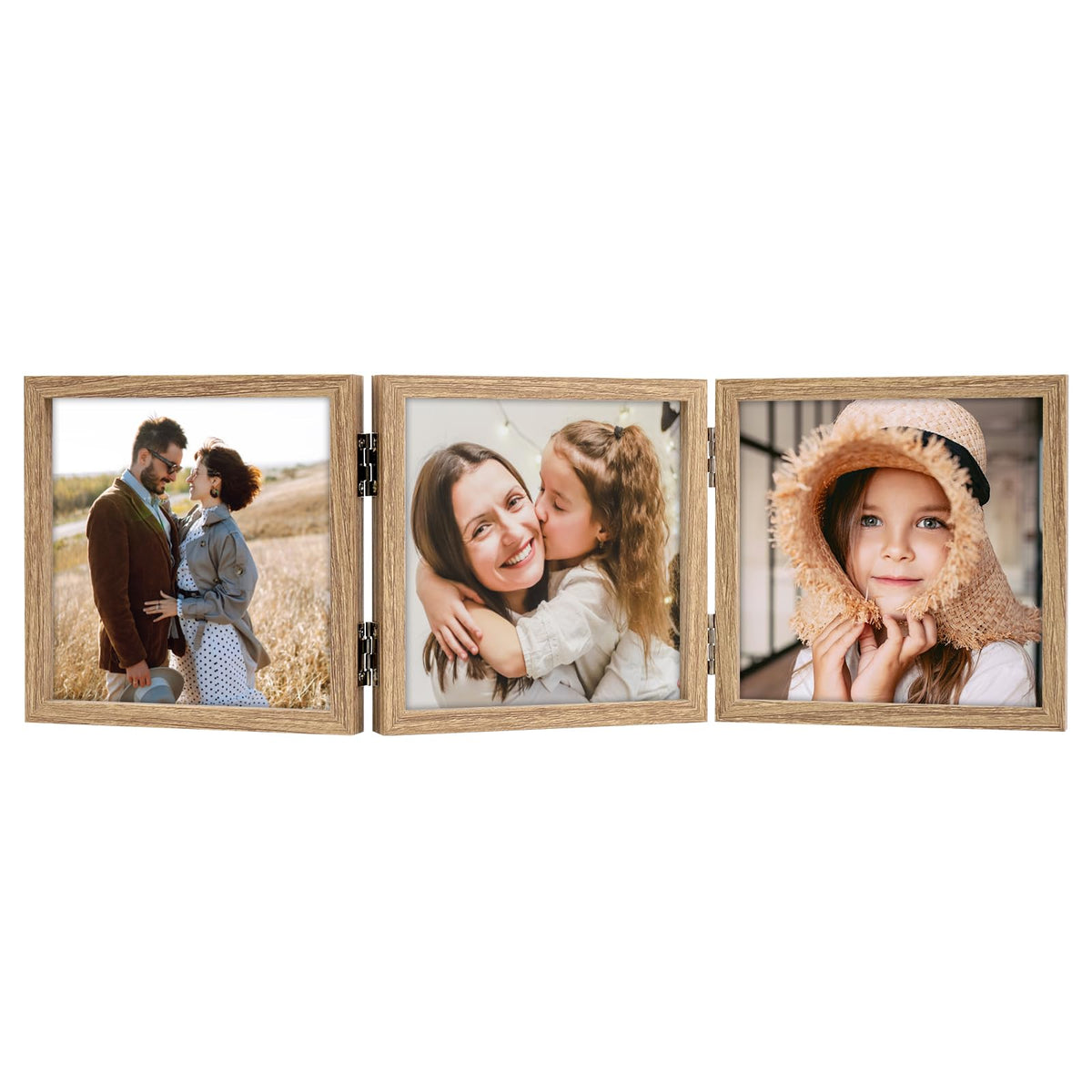 4x6 Triple Picture Frame 3 Picture Frames with Glass Gold