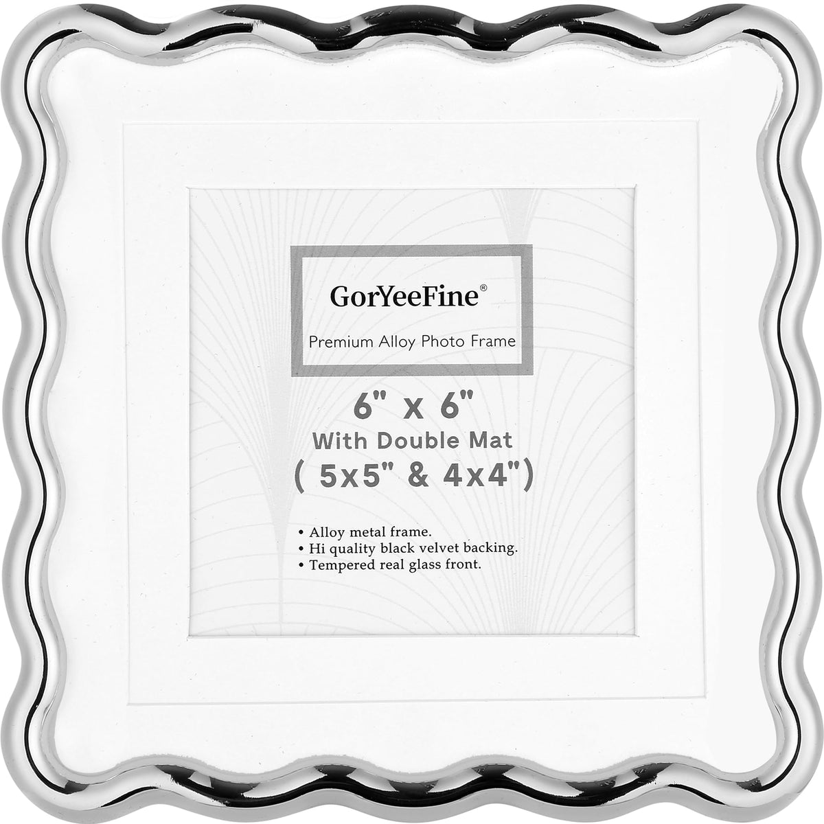 3-2x3'' Silver Heavy-Duty Zinc Alloy Picture Frames,Wave Design Silver Picture Frame Multi 3x2'' Photo Frame,with Black Premium Velvet Backing,for Desktop and Wall Hanging.