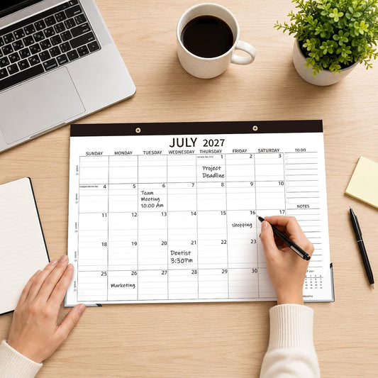 Desk Calendar 2027-2028, 17" x 12" Large Desk Calendar January 2027 to June 2028, 18 Months Calendar for Home Office