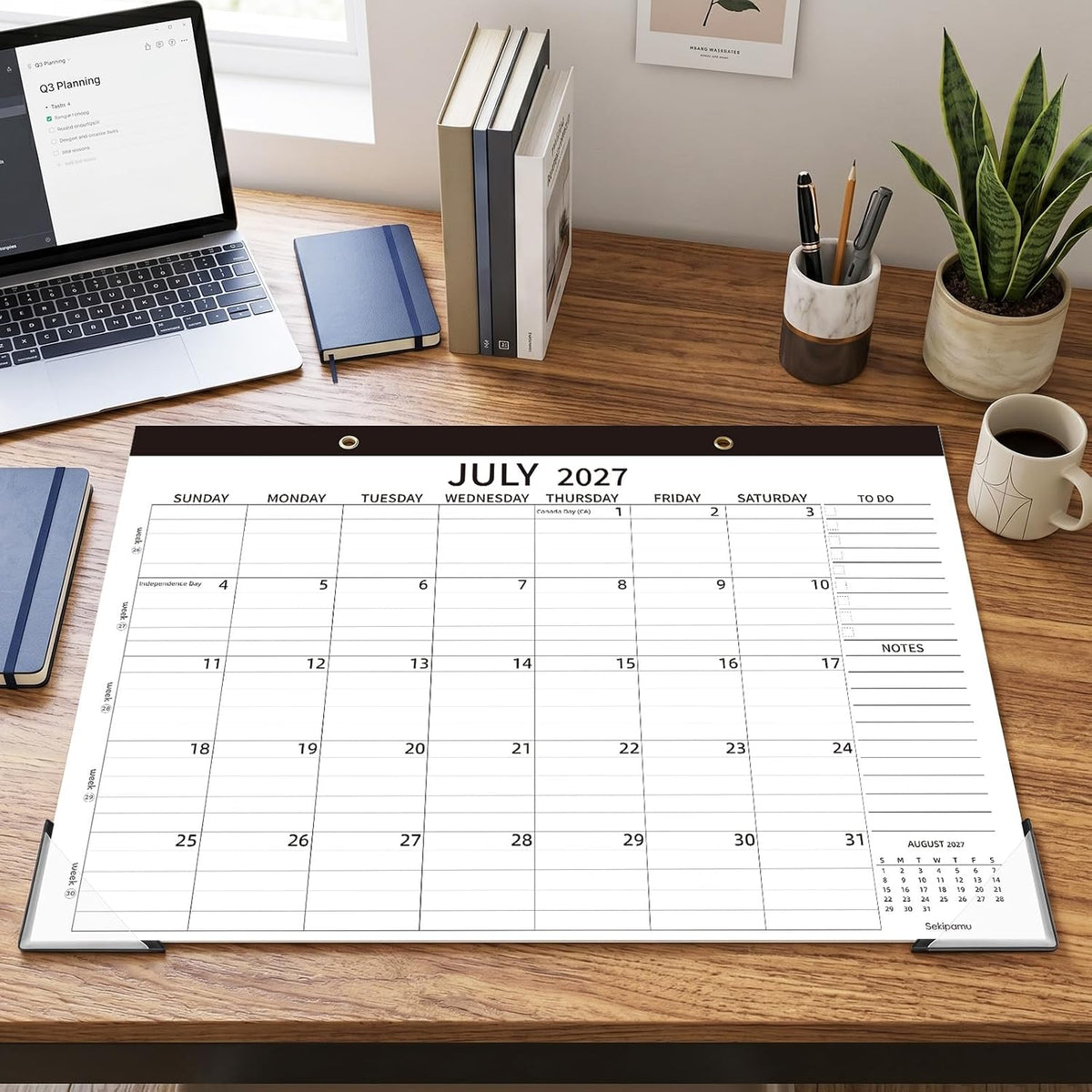 Desk Calendar 2027-2028, 17" x 12" Large Desk Calendar January 2027 to June 2028, 18 Months Calendar for Home Office