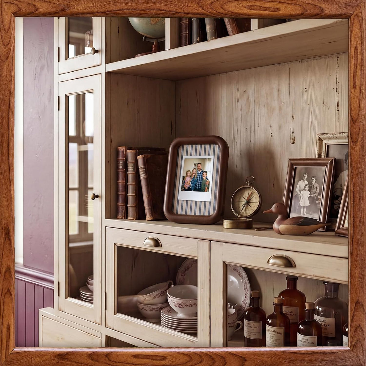 Lineshading 3.5x5 Picture Frame Solid Wood Rustic Farmhouse Wall Mount