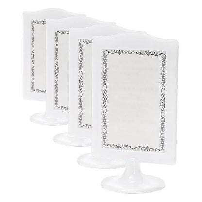 Lawei 10 PCS Double Sided Standing Picture Frames 4x6 Inch, Plastic Pedestal Photo Frame Bulk, White Vertical Picture Holder with Inserts & Base, Display Picture Frames for Wedding, Table