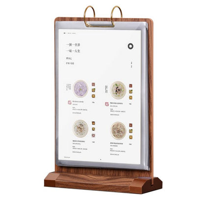 A5 Walnut Wood Sign Holder Vertical Table Flip Display 6 Page 12 Picture