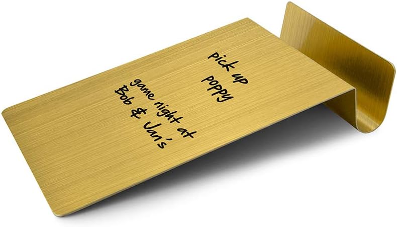 Three by Three Seattle 5.5 x 9 Inch to.do Dry Erase Board with Marker for Memos, Lists, and More in Office, Home, Classroom, and Event Spaces (Golden)