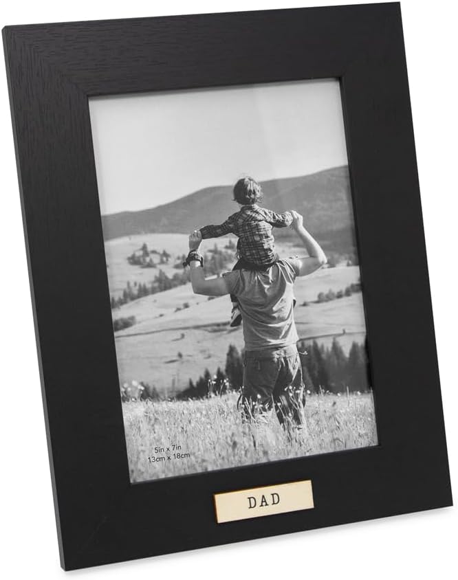 Isaac Jacobs 5x7 Wood Sentiments Dad Picture Frame Black (Vertical)