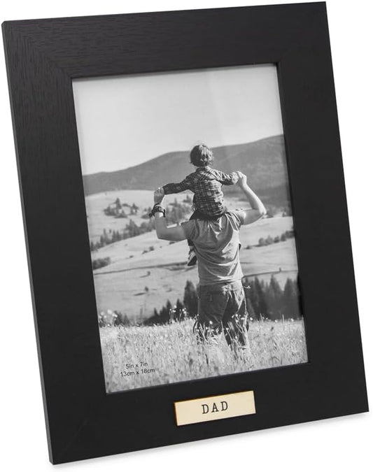 Isaac Jacobs 5x7 Wood Sentiments Dad Picture Frame Black (Vertical)