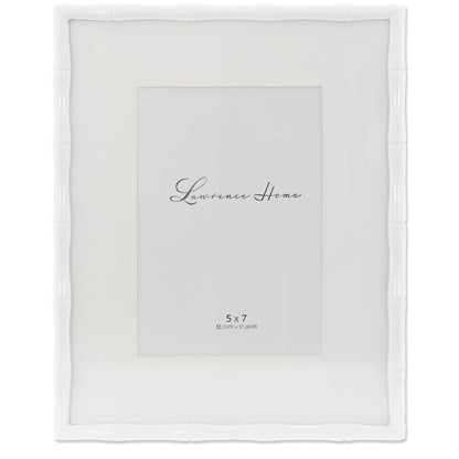 Lawrence Frames Bamboo Design Metal Frame, 4x4, Silver
