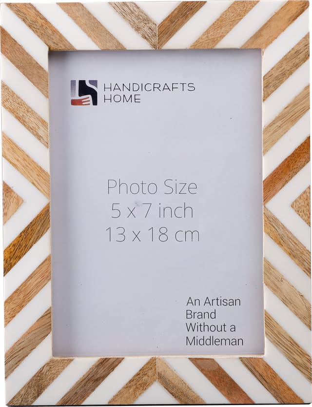 Handicrafts Home Handmade 5x7 Wood Picture Frame Neutral Modern Home Decor