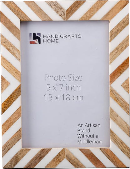 Handicrafts Home Handmade 5x7 Wood Picture Frame Neutral Modern Home Decor