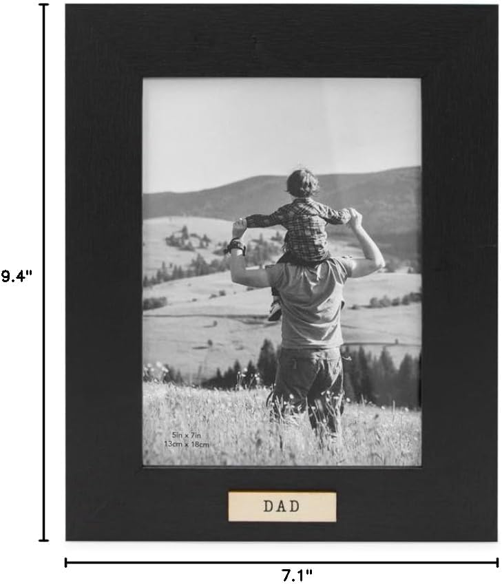 Isaac Jacobs 5x7 Wood Sentiments Dad Picture Frame Black (Vertical)