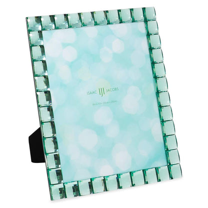 Isaac Jacobs Decorative Sparkling Jewel Picture Frame (4x4, Rainbow)