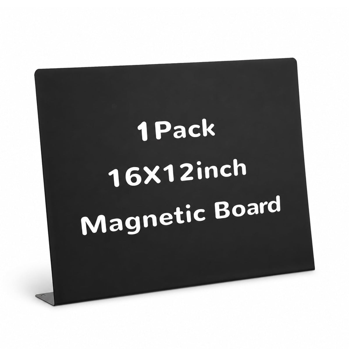 2 Pcs Black Magnetic Board, 16 x 12 Inch Magnet Board with Stand Metal Tabletop Memo Boards for Menu, Notes, Photos, School, Home, Office