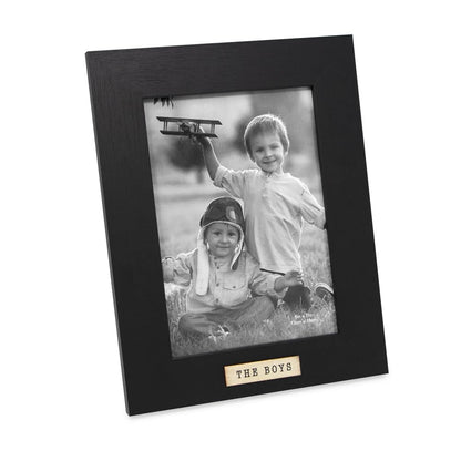 Isaac Jacobs 4x6 Black Wood Sentiments The Boys Picture Frame, Vertical