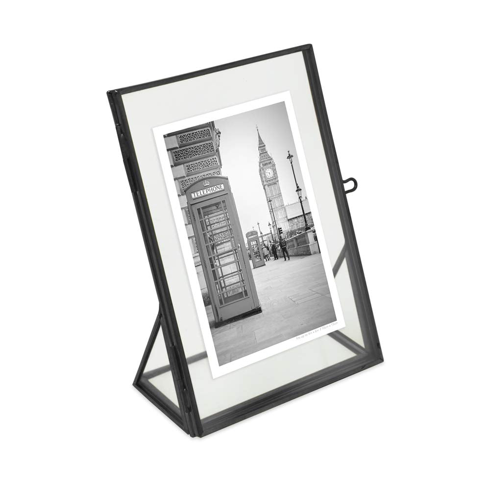 Isaac Jacobs 2x3 Gold Vertical Floating Photo Frame ClaspLock&Angled Base