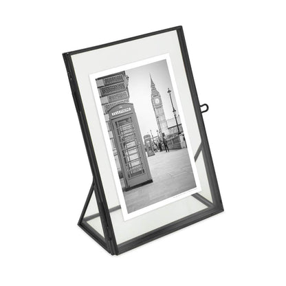 Isaac Jacobs 2x3 Gold Vertical Floating Photo Frame ClaspLock&Angled Base