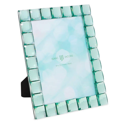 Isaac Jacobs Decorative Sparkling Jewel Picture Frame (4x4, Rainbow)