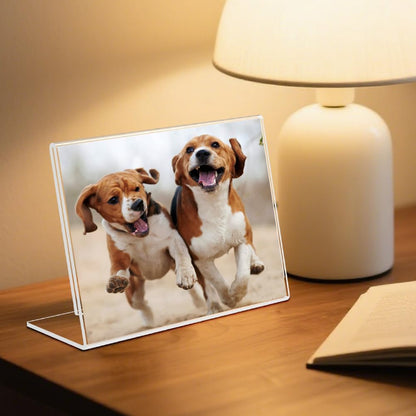 6 Pack 6x4 Inchs Clear Acrylic Self Standing Photo Frames，Picture Frame Stand Perfect for Showcasing Memories Desktop Display for Home or Office Décor，Horizontal