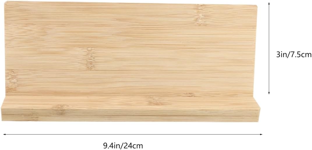 SEWACC Bamboo Blank Sign Display Board with Base Desktop Name Plate Name Board Payment Code Menu Holder for Table Office Store Sign Holder Stand 9.44 X 3.93 X 2.95 in