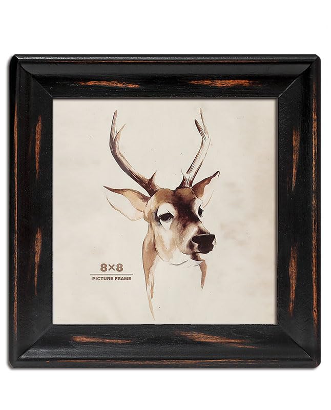 Picture Frame 5x7 Inch,Rustic Wood Photo Frames with Real Glass,Wall Hanging and Tabletop Standing,Vertical or Horizontal Display (Brown)