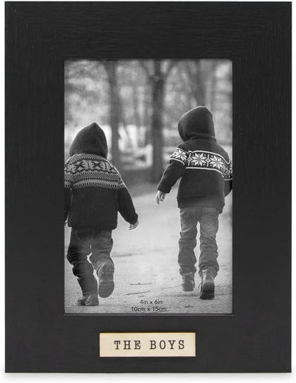 Isaac Jacobs 4x6 Black Wood Sentiments The Boys Picture Frame, Vertical