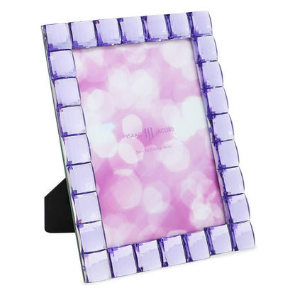 Isaac Jacobs Decorative Sparkling Jewel Picture Frame (4x4, Rainbow)