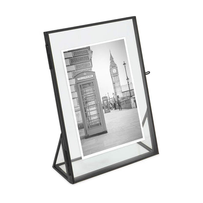Isaac Jacobs 2x3 Gold Vertical Floating Photo Frame ClaspLock&Angled Base