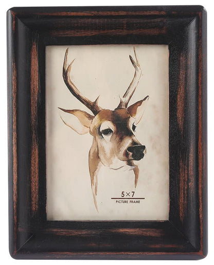 Picture Frame 5x7 Inch,Rustic Wood Photo Frames with Real Glass,Wall Hanging and Tabletop Standing,Vertical or Horizontal Display (Brown)