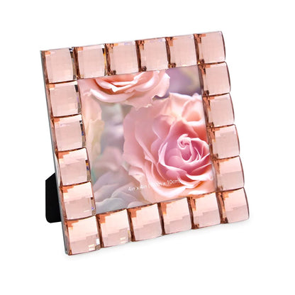 Isaac Jacobs Decorative Sparkling Jewel Picture Frame (4x4, Rainbow)