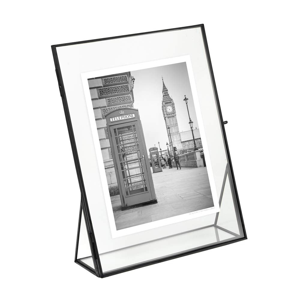 Isaac Jacobs 2x3 Gold Vertical Floating Photo Frame ClaspLock&Angled Base