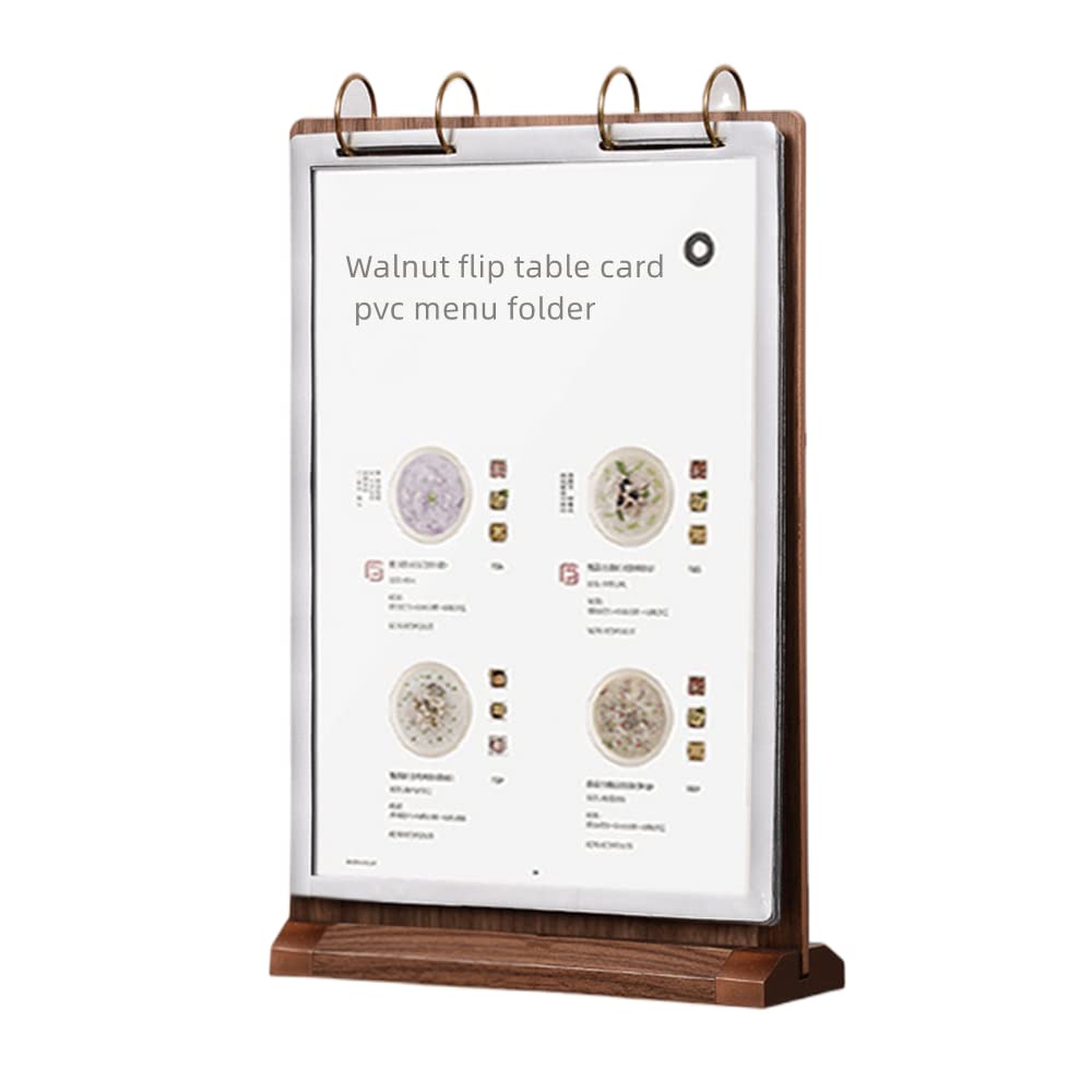A5 Walnut Wood Sign Holder Vertical Table Flip Display 6 Page 12 Picture