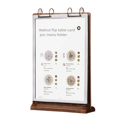 A5 Walnut Wood Sign Holder Vertical Table Flip Display 6 Page 12 Picture