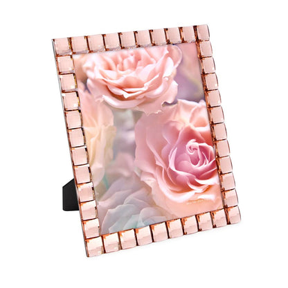 Isaac Jacobs Decorative Sparkling Jewel Picture Frame (4x4, Rainbow)