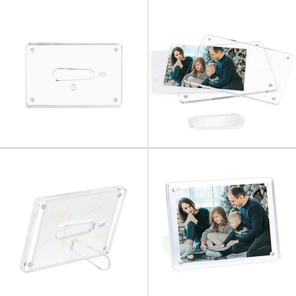 ECOSEAO 6x8 Minimalist Picture Frame Acrylic Glass Photo Frame with Desktop Display Horizontally or Vertically