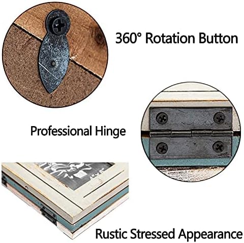 RiteSune Rustic Picture Frame 3 Folding 5X7 Triple Hinged