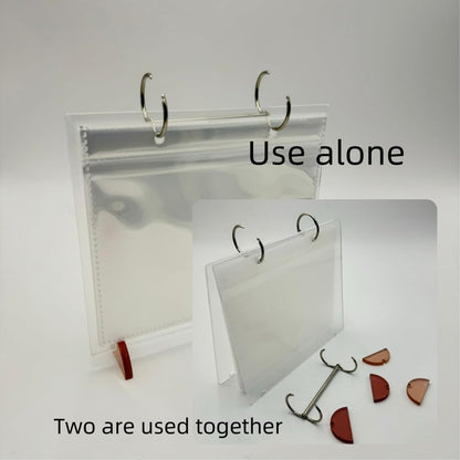 2 Sets Desktop Small Photo Album 4x6, Recipe Cards Protectors Clear