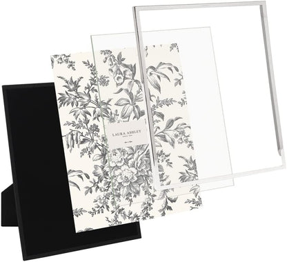 Laura Ashley 8x10 Silver Flat Metal Picture Frame w/Two-Way Easel Stand
